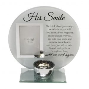 His Smile Glass Verse Tealight Holder