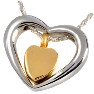 Heart In Heart Memorial Pendant Creamtion Jewellery