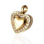 Gold Diamante Heart Memorial Pendant