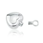 925 Silver Double Heart Memorial Pendant Open