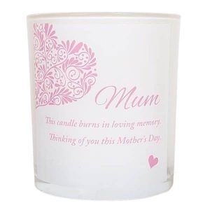 Heart Mothers Day Memorial Candle