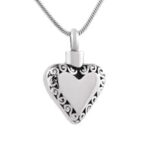Heart Filigree Border Memorial Pendant