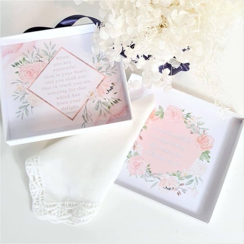 Peach Floral Handkerchief Gift Box