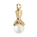 Pearl Flower Memorial Pendant Side View