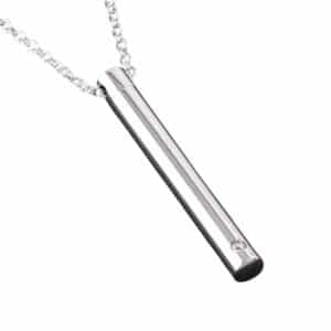 Silver Diamante Cylinder Memorial Pendant