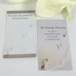 Candle Favours Footprints 10 Gifts Cards