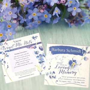 Forget Me Not Seeded Memorial Cards x 6 Cards