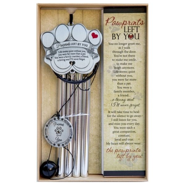 Pawprints Left By You Windchime Gift Boxed