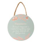 Fleur Happiness Hanging Plaque