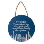 Fleur Strength Hanging Plaque