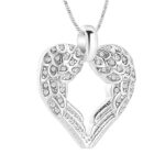 Diamante Angel Wings Memorial Pendant