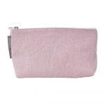 Rose Pink Linen Toiletry Bag