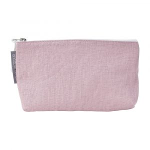 Rose Pink Linen Toiletry Bag