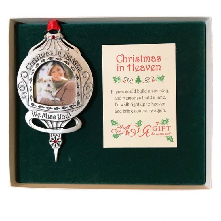 Christmas in Heaven Photo Memorial Ornament Sending Hugs