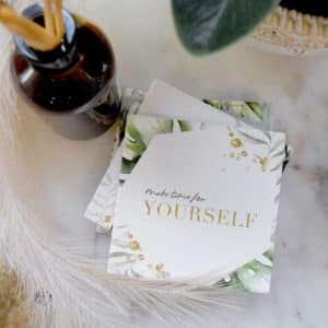 Make TIme For Yourself Ceramic Coaster Staged