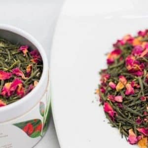Organic Rose Green Tea Open Box
