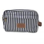 Navy And White Stripe Canvas Toiletry Bag