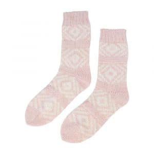 Soft Pink Diamond Cosy Room Socks