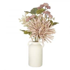 Dusty Pink Dahlia Mixed Bouquet With Vase