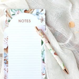 Pastel Floral Pen And Notepad