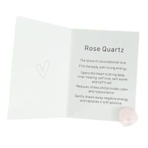 Rose Quartz Pocket Hug Token Inside Card