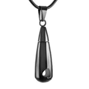 Black Heart Tear Drip Cremation Pendant