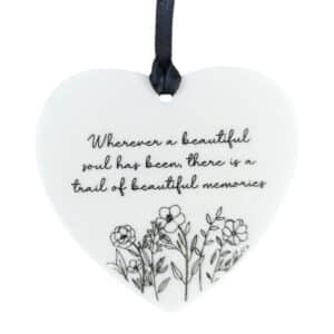 Acrylic Beautiful Memories Memorial Ornament with Black Satin Ribbon For Easy Display