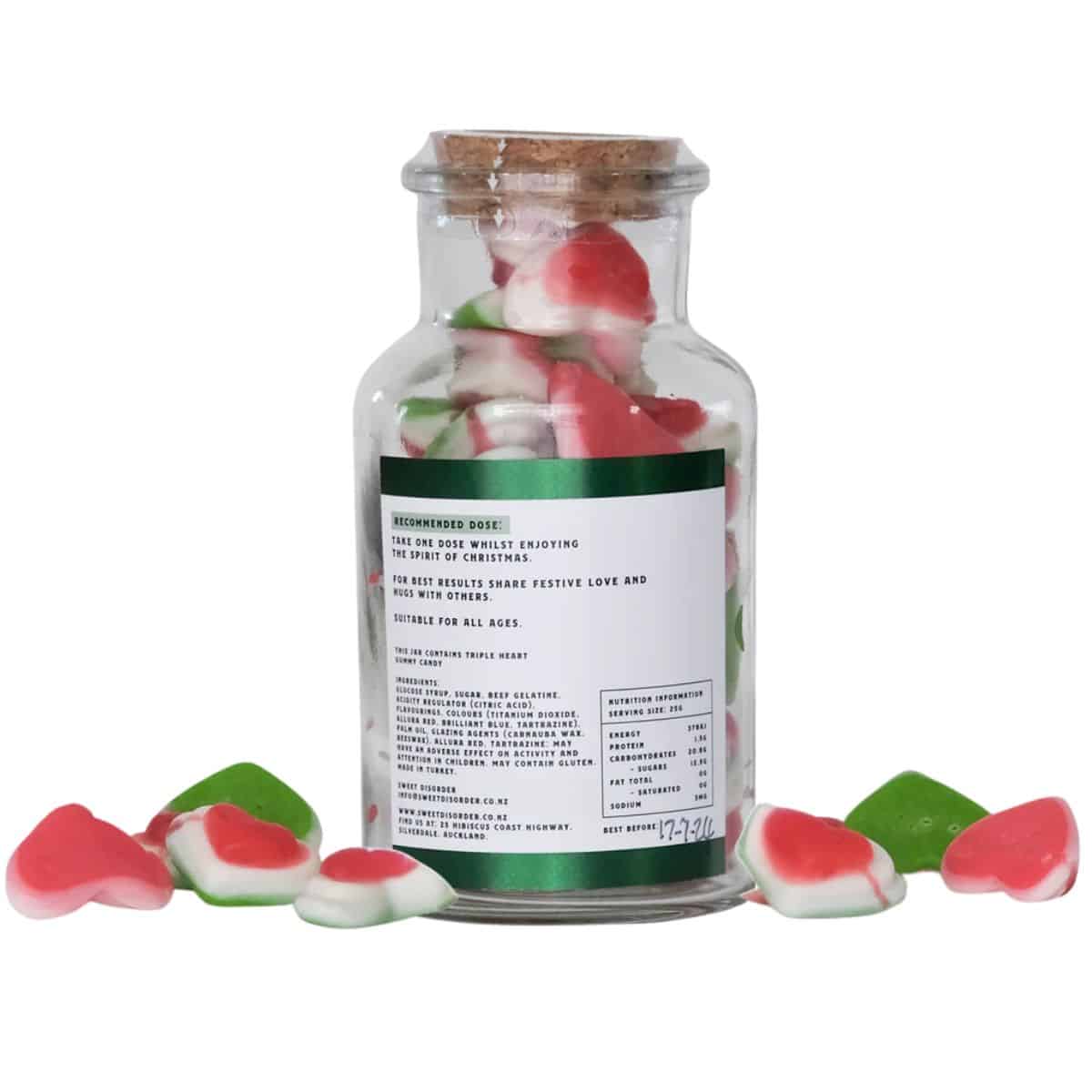 Hearty Christmas Love and Hugs Lolly Jar Contents