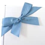 Gift Box With Antique Blue Ribbon