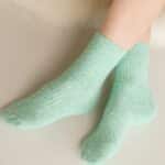 Mint Comfiest Socks Being Worn