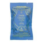 Dark Chocolate Truffle Treat premium 70% dark chocolate with smooth cacao and extra virgin olive oil centre finished with crunchy cacao nibs and sea salt for gourmet gift hampers.