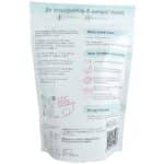 Back of a light blue packaging bag with cooking instructions and headings 'What You’ll Need' and 'How To make your Cookies'.