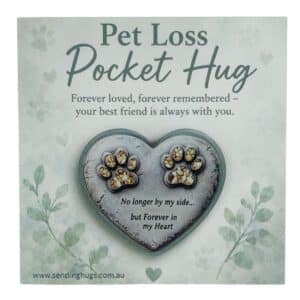 Pet Loss Pocket Hug Token on backing card