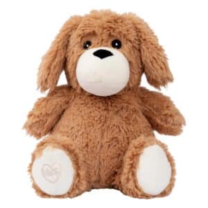 Toasty Hugs Puppy microwave heat pack plush toy providing warming comfort and cooling relief for children and adults, perfect for get well gifts and care packages.