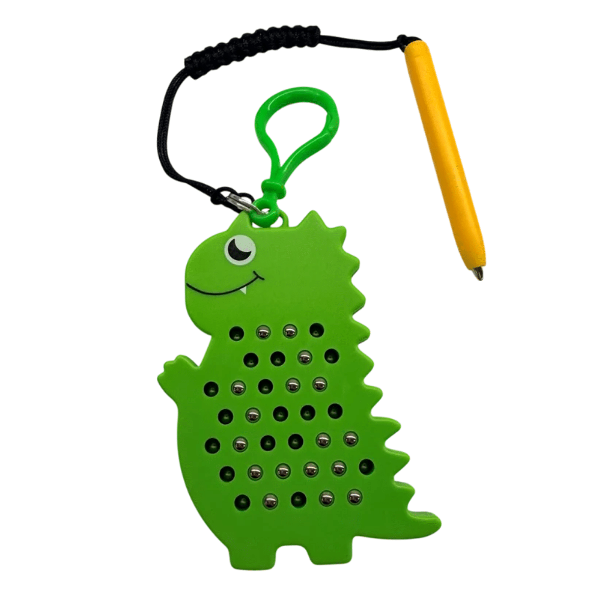 Dinosaur Magnetic Pad Keyring with magnetic stylus for portable sensory bead play