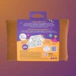 Dinosaur Reusable Colouring Set Silicone Mat showing back of packaging