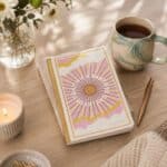 Every Day Is A Beautiful Day notebook styled as a positive self care and thinking of you gift