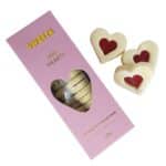 Heart-shaped Jam Hearts Biscuits with raspberry jam centre