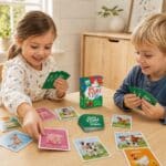 Go Fish On The Farm is a classic matching card game with 52 illustrated farm animal cards for children aged four and over.