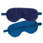 Luxurious navy velvet sleep mask for men with a smooth satin backing for comfortable light blocking