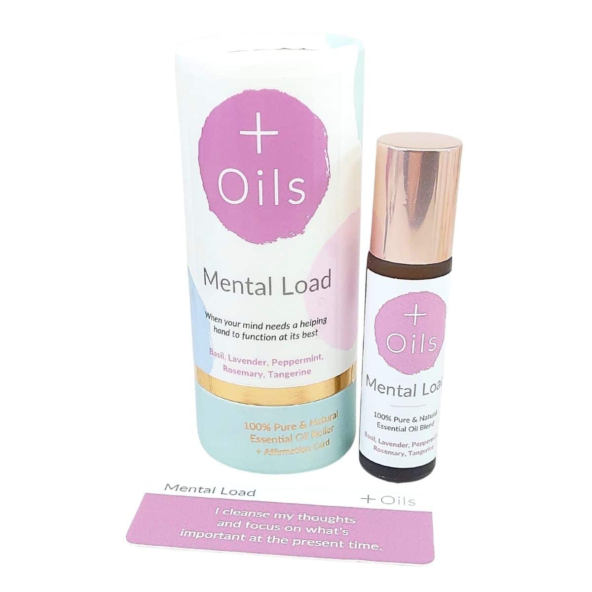 Mental Load Wellness Roller 10ml aromatherapy pulse point roller with affirmation card