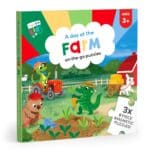 On The Farm Magnetic Puzzle Book with three nine-piece puzzles forming one connected farm animal landscape