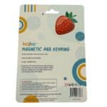 Back of Packaging For The Strawberry Magnetic Pad Keyring Sensory Toy