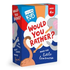 Would You Rather Card Game with 52 question cards and two instruction cards for children aged four and over