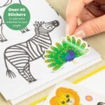 Zoo Colouring & Activity Set showing sticker examples