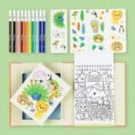 Zoo Colouring & Activity Set open box showing contents