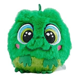 Bouncible Gecko Flip green 8cm bouncing plush toy with high-bounce rubber core and embroidered face
