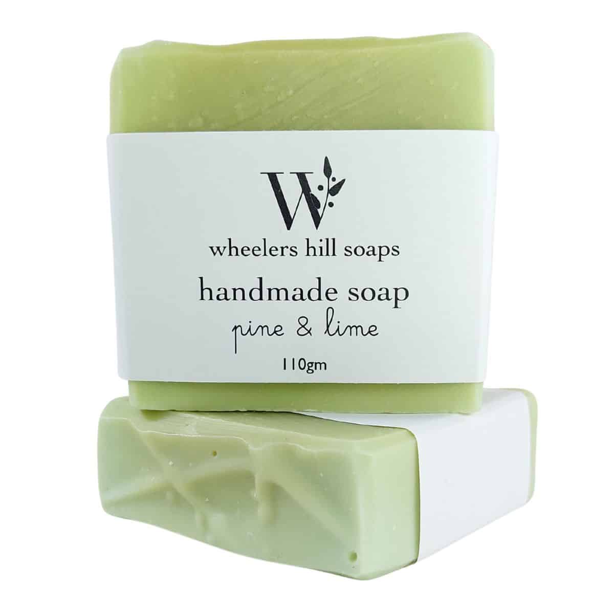 Pine and Lime natural handmade soap bar with fresh forest and citrus fragrance
