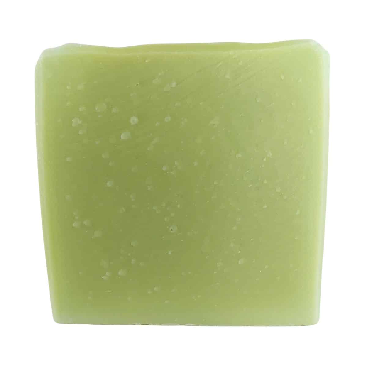 natural handmade soap bar with pine and lime fragrance