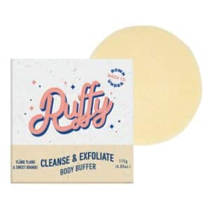 Ruffy Cleanse & Exfoliate Body Buffer handmade exfoliating soap bar with pumice and cocoa butter